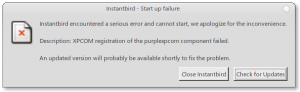 Instantbird refuse de se lancer